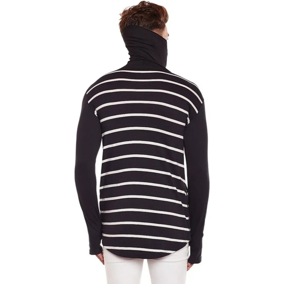 HYPERNATION Men Striped Cotton Mask T-shirt - Picture 3 of 4